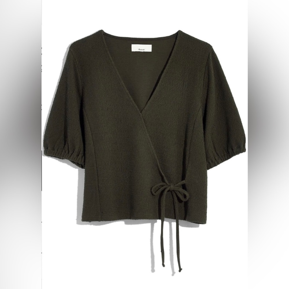 Madewell Texture & Thread Puff-Sleeve Wrap Top